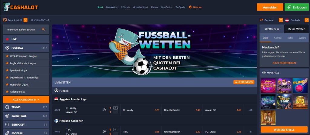 Cashalot Online Wettanbieter